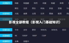 影视全部教程（影视入门基础知识）